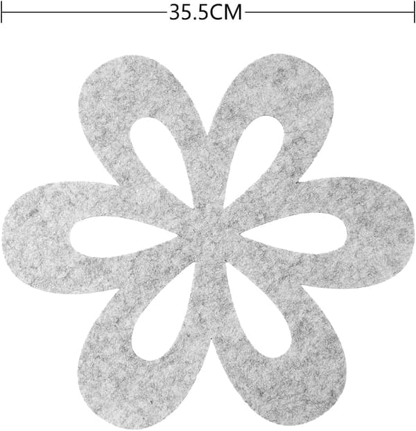 6 STK Grydebeskytter, 35,5 CM Filt, Grå