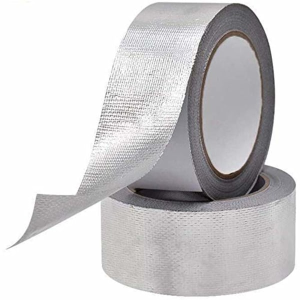 1 STK 2" fiberglass tøytaperull, 2 tommer x 65 yards selvklebende sølvkanalvarmereflekterende tape, isolasjonsbestandig høy temperatur
