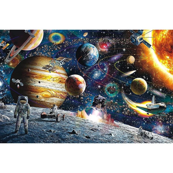 Space Traveler Puslespill, Space Theme Puzzle, 1000 stk puslespill for voksne, hjemmeinnredning, puslespill Familiespill Puslespill