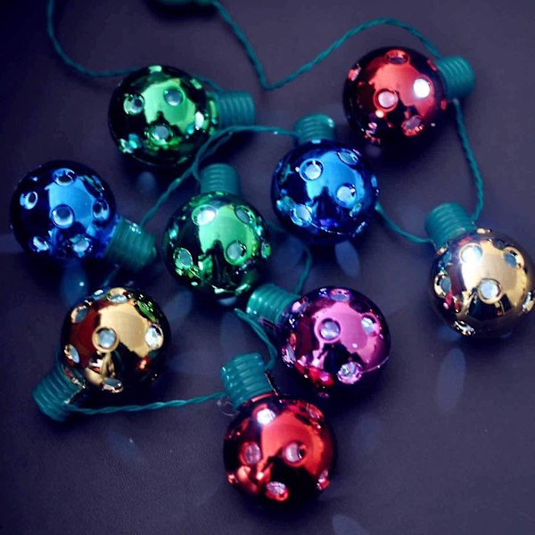 9 LED Julelys Halskæde - 3 Lystilstande - Lysende Pære Halskæde Halloween Jul Familie Fester