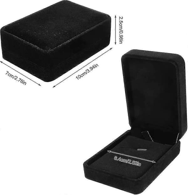 2-pack Sammet Halsband Presentförpackning, Lång Kedja Smyckesorganisatör Halsband Display Gåva