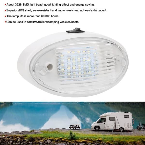 12V LED Loftlampe - Høj Lysstyrke - 400lm - 24 LED'er - ABS - Indendørs
