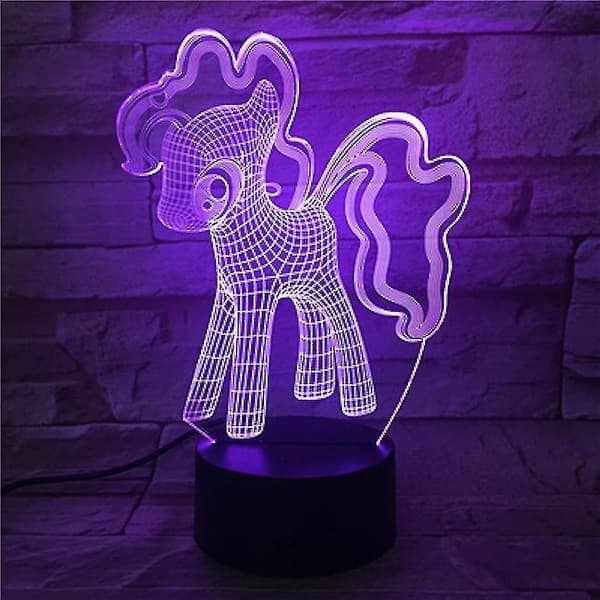 Enhjørning 3D LED Nattlys Soverom Bordlampe