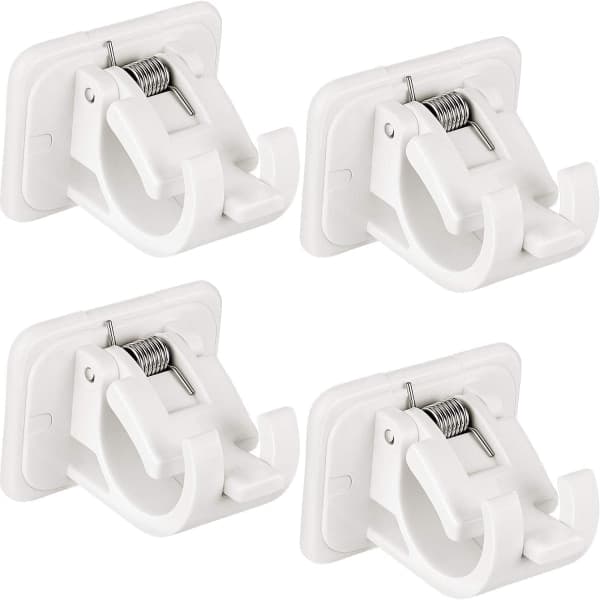 Selvklebende krokfester for gardinstang (4 stk)