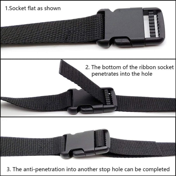 25mm Nylon Heavy Duty Stropper, Stropper med Spænder, Bagagestropper, Utility Strop 59 Tommer Sort 4 Stk.