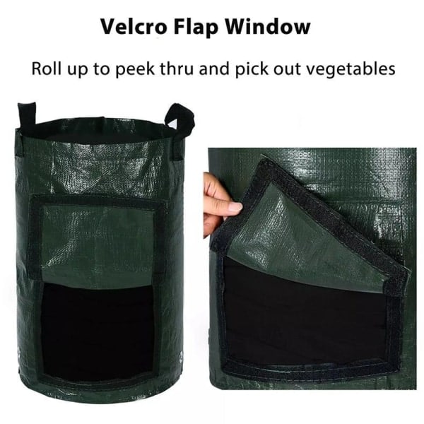 2-pack odlingsväskor odlingslåda mörkgrön 3 gallon 25*22 cm