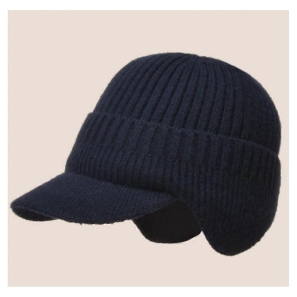 Proposition Strikket Hue, Elastisk Varm Ørebeskyttelse Strikket Hue Dark blue With Plush Lining