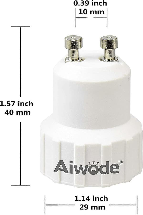 GU10 till E14 Adapter, GU10 till E14 Ljuslampans Basomvandlare, Maximal Effekt 200W, 0~250V, 5-pack.
