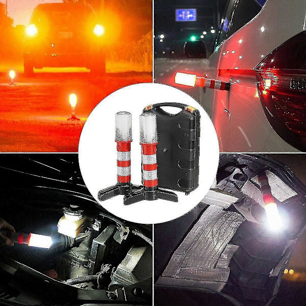 2 stk. LED Nødblink Veiside Beacon Sikkerhetsvarsel