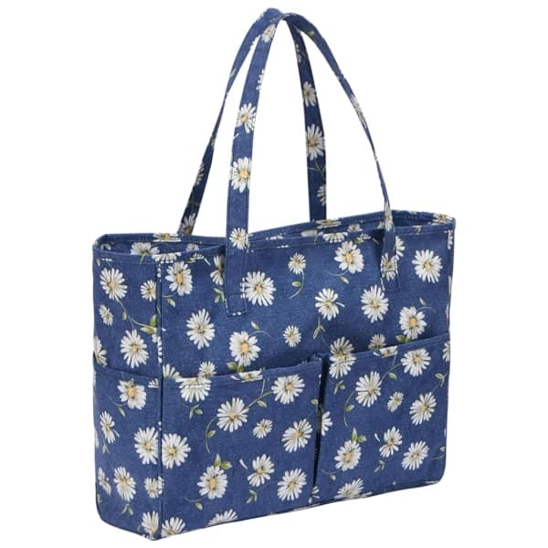 Hæklet Tote Bag Garn Opbevaringspose Rejse Hæklet Lynlåspose Til Kvinder 2