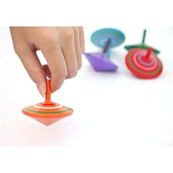 Gyroskop, 3 stycken/set, handmålade trätoppar, träleksaker
