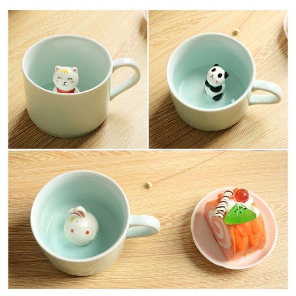 3D Djurmugg Djur Inuti Koppen Cartoon Keramisk Figur Tekopp Jul Födelsedagspresent Till Barn Kvinnor Män Kaffe Mugg 9