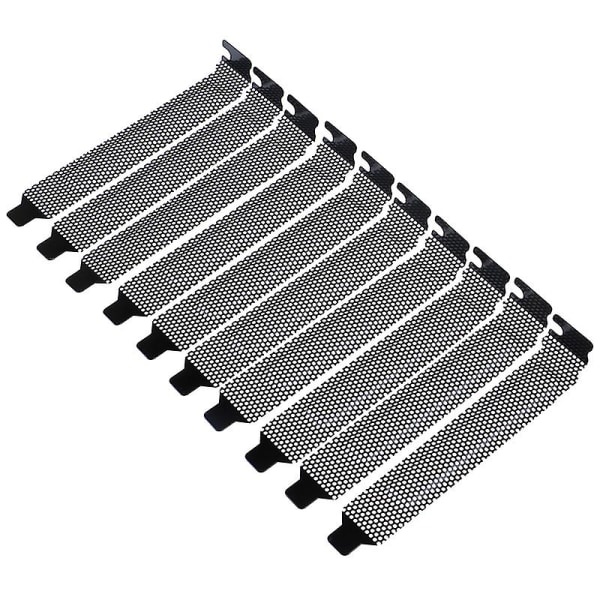 10 stk Ny sort Pci-spordeksel Støvfilter Blankeringsplate Hardt stål Shytmv