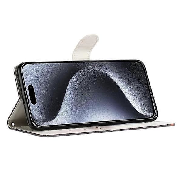 Kompatibelt etui til iPhone 16 Pro Etui 3D Mønster Print Læder Wallet Flip Telefon Etui