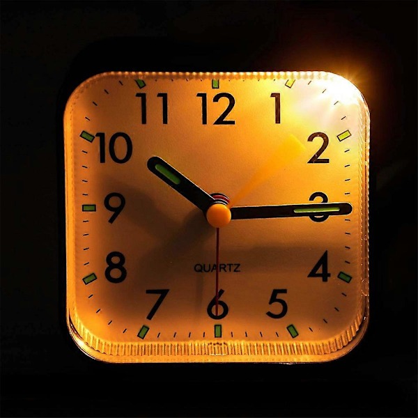 Piao Sort Stille Analog Alarmur Uden Tikken, Gentle Wake, Biplyde, Stigende Lydstyrke, Batteridrevet Snooze Og Lysfunktioner, Nem Indstilling