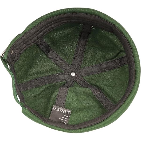 Retro bomullshette for kvinner og menn, justerbar grønn hatt