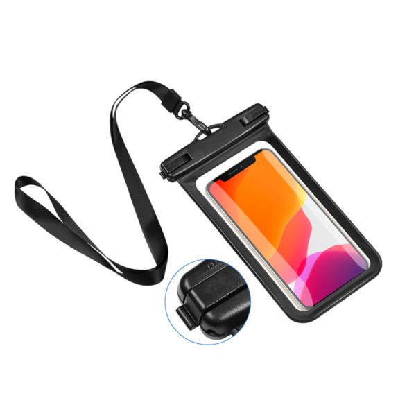 Vattentät smartphoneväska (svart 21,5 x 10,5 cm), vattentät PVC