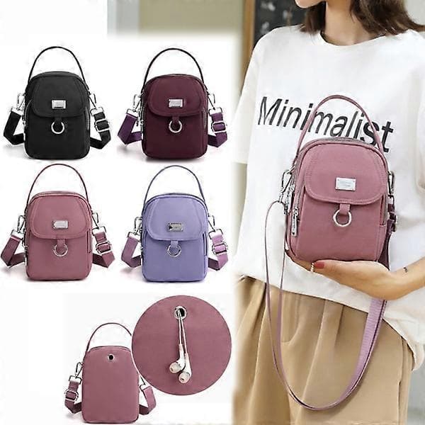 Mini skuldertaske til kvinder, håndtasker, messenger taske dark purple