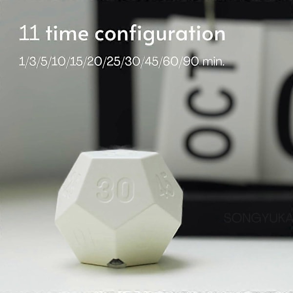 Cube Timer Roterende Produktivitets Timer - Genopladelig, Lyd Vibrations Lys Vækkeur Flip Timer til Tidsstyring Børn