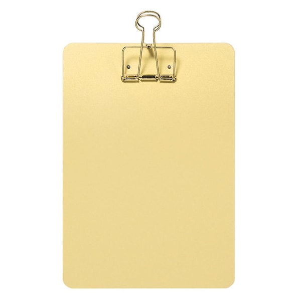 Metallisk Klippbrett Skrivepute Filmapper Dokument Holder Skoleartikler Gaver Golden