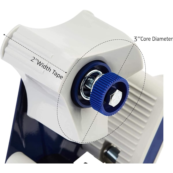 Tejpdispenser för förpackningstejp, 4,45 cm bred tejp, 7,62 cm innerpapprör