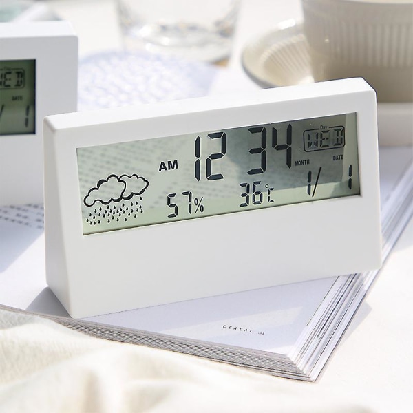 Kryc-led Alarm Clockdigital Alarm Clock For Office Dato Temperatur. 12/24-timers fuktighetsvisning