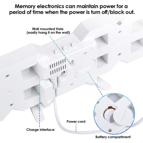 Fohil Digital Veggklokke Digital Vegg LED Nummer Tid