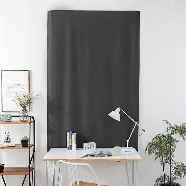 Dubbelsidig mörkläggningsgardin med kardborreband för vardagsrum sovrum grey Width 0.9 x Height 1.2m