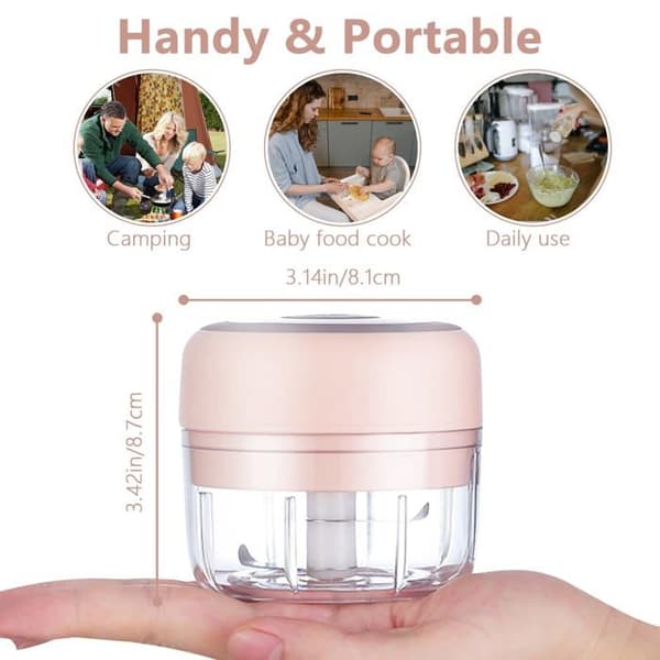100 ml Mini Elektrisk Vitlökshackare, Grönsaks- och Lök-hackare med USB-kontakt