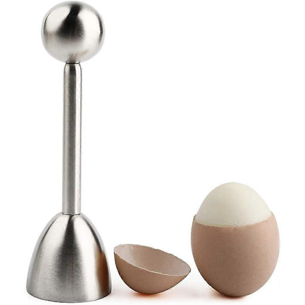 2 stk. Egg Topper Eggeskallkutter Rustfritt Stål Eggknekker Åpner Fjerner for Harde Myke Kokte Egg