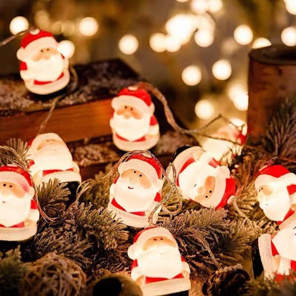 LED-lysstreng med julemotiv - Julemand, Snemand, Rendeer - Festlig atmosfære - Batteri & USB - Juletræspynt W 1.5M 10led battery