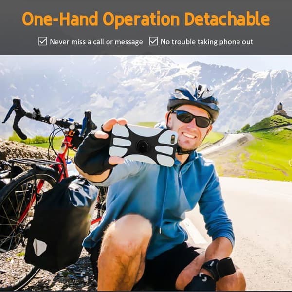 Universal 360° roterende justerbar cykeltelefonholder til cykel-/motorcykelstyr (sort-4)