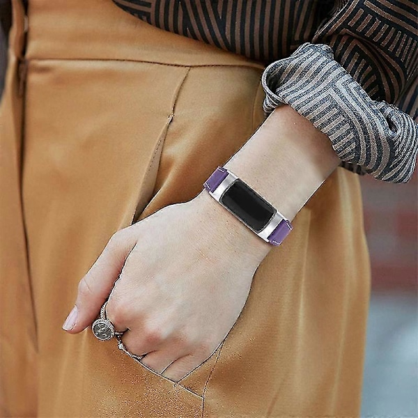 Premium Ægte Læder Justerbar Rem til Fitbit Charge 6/5