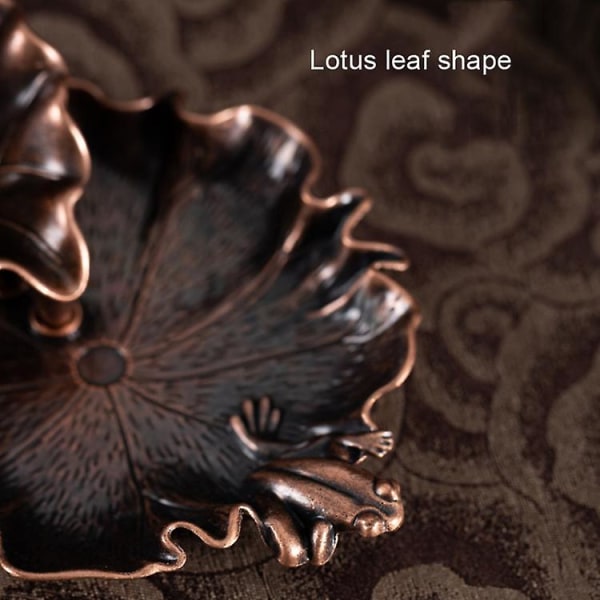 Legering Lotus Leaf Backflow Røgelsebrænder Antik indendørs Røgelsebrænder (bronze)