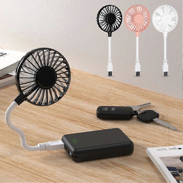 Drivna Handfläktar Kreativ Kontors Sommarkylfläkt Portabel USB-ingång Fläkt Justerbar Minifläkt Borstlös Tyst Fläkt Laptop för Hem Sovsal Utomhus