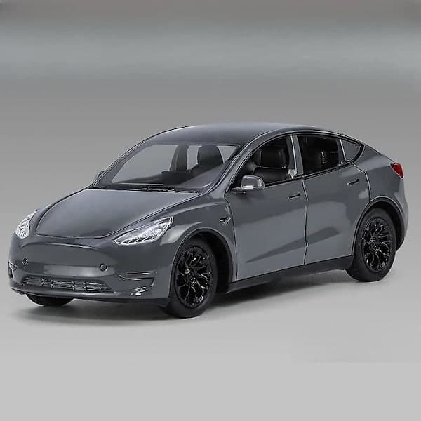 1/32 Tesla Model S Legetøjsbilmodel, Støbt Legeringsmetal Miniature Lyd & Lys Træk Tilbage 1:32 Samlerobjekt Gave Til Drenge Børn Sort Sort Black