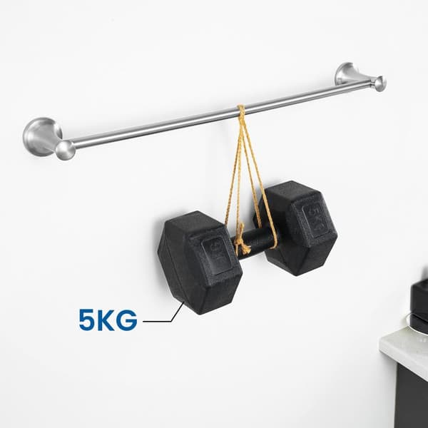 Väggmonterad handdukshängare - Rostfritt stål - 60CM - Retrodesign - 5kg kapacitet - Borrad installation