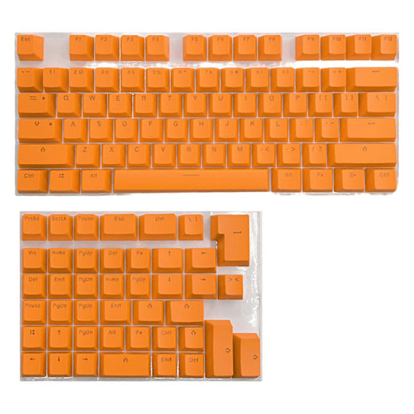 117 stk Mini Tastaturhetter i Slitsterkt PBT-materiale, Dekorative Renfargede Tastaturhetter for Datatilbehør Yellow