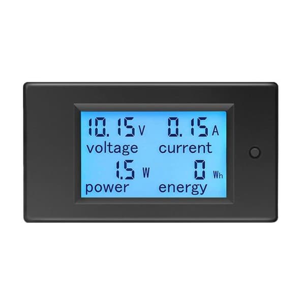 Voltmeter Ammeter DC 6.5-100V 20A, Spændingsmåler Wattmeter Tester Spænding Strøm Effekt Energi Digital LCD Energimåler