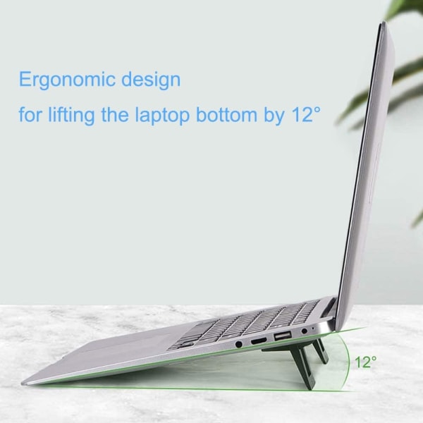 2 stycken Mini Laptop Stativ Riser Osynlig Dator Tangentbord Ställ för Skrivbord Ergonomisk Bärbar Lätt Laptop Stativ Vikbar Tablet Stöd Hållare