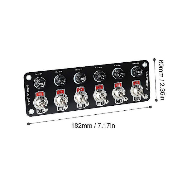 12/24v Bilpanel Multiströmbrytarpanel Strömkontroll Universal