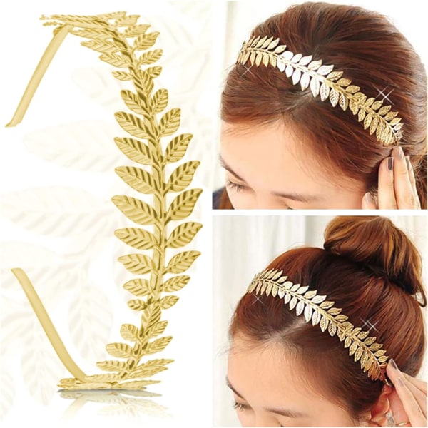 Greek Goddess Headband, 8 Pcs Greek Goddess Headband Crown, Roman Leaf Crown, Roman Laurel Bracelet Leaf Headband Hair Bands for Women