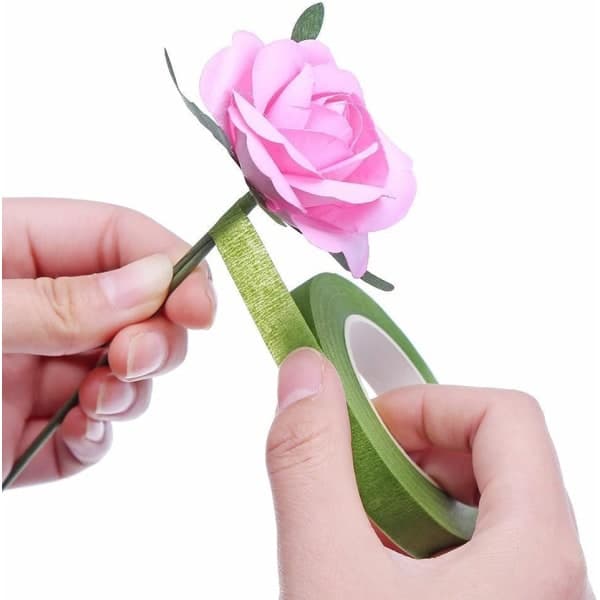 4 stk Blomstertrådteip for stilkomponering (grønn, mørkegrønn, hvit, kaffe)