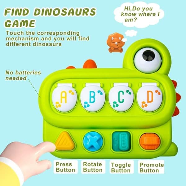 Dinosaur Pop Up-leker for jenter og gutter 1 år, babyleker 6 til 12 måneder, gaver til 1-åringer, første bursdagsgaver
