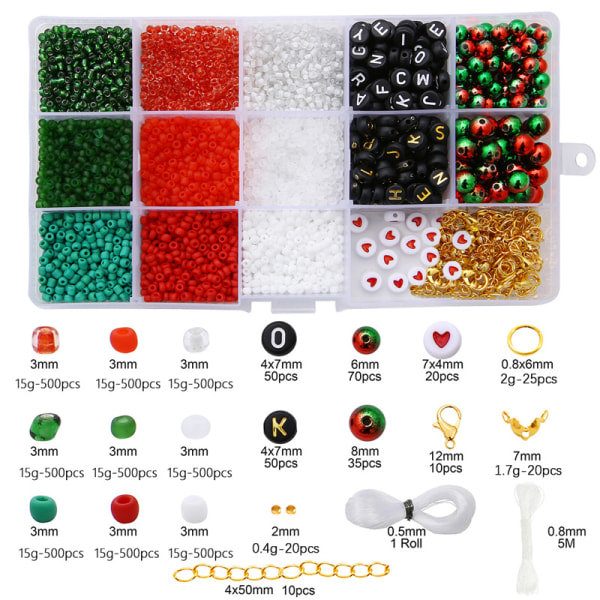 Akryl Risperler Julebrev Øreringe Håndlavet DIY Perler