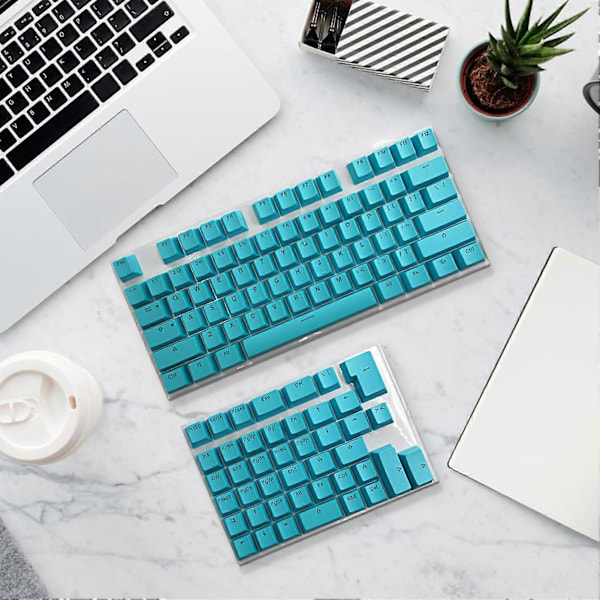 117 stk Mini Tastaturhetter i Slitsterkt PBT-materiale, Dekorative Renfargede Tastaturhetter for Datatilbehør Pink