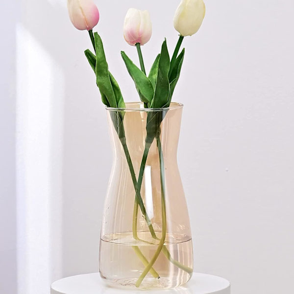 Kvalitetsglas Vas - Rustik Heminredning för Modernt Bondgårdshus, Ideal Hylla, Bord & Entré Dekor, Patenterad Design, Bärnsten