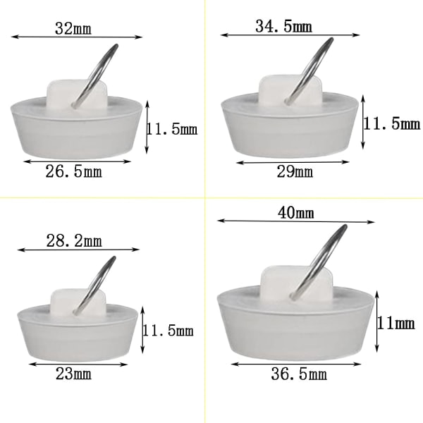 8 stk. badeprop universal gummibadeprop hvid