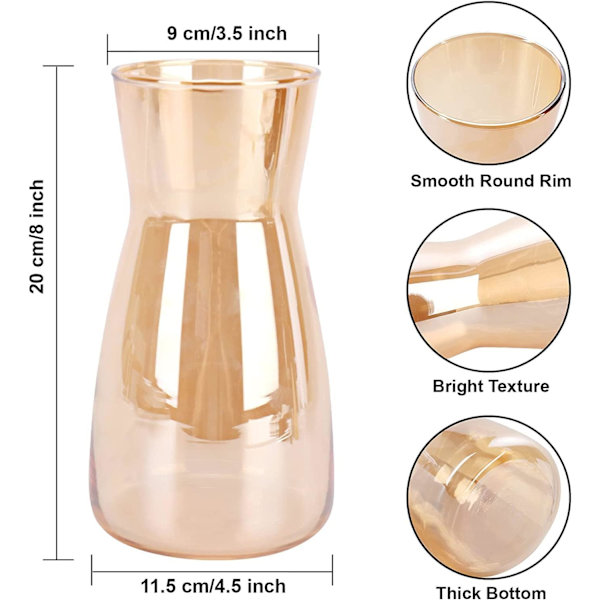 Kvalitetsglas Vas - Rustik Heminredning för Modernt Bondgårdshus, Ideal Hylla, Bord & Entré Dekor, Patenterad Design, Bärnsten