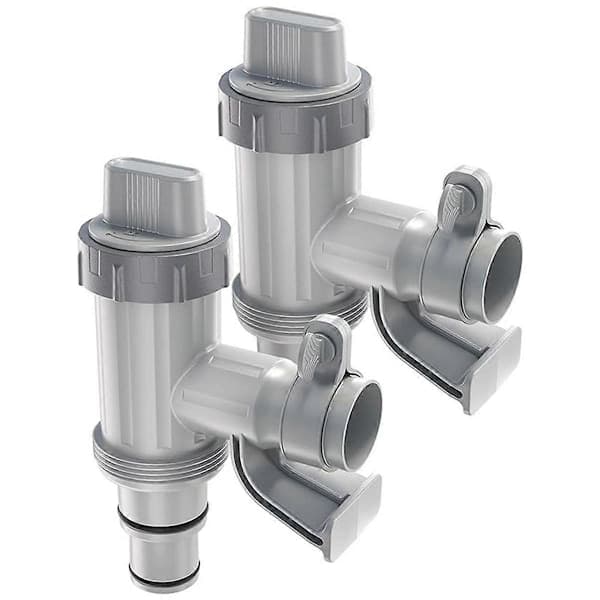 Poolslangeadapter, reservedele til poolslange, poolslangebeslag og stempelventil til fritstående pools grå